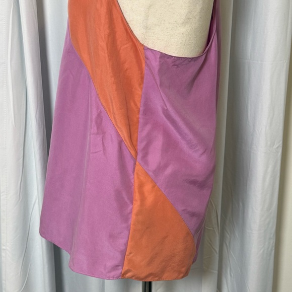 Tibi Silk Colorblock Racerback Tank Purple Orange Sleeveless Top Size 10 NWT - Picture 6 of 10